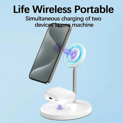 2-in-1 Wireless Fast Charger for iPhone 15/14/13/12 Pro Max & AirPods Pro – Upgraded Foldable Charging Dock