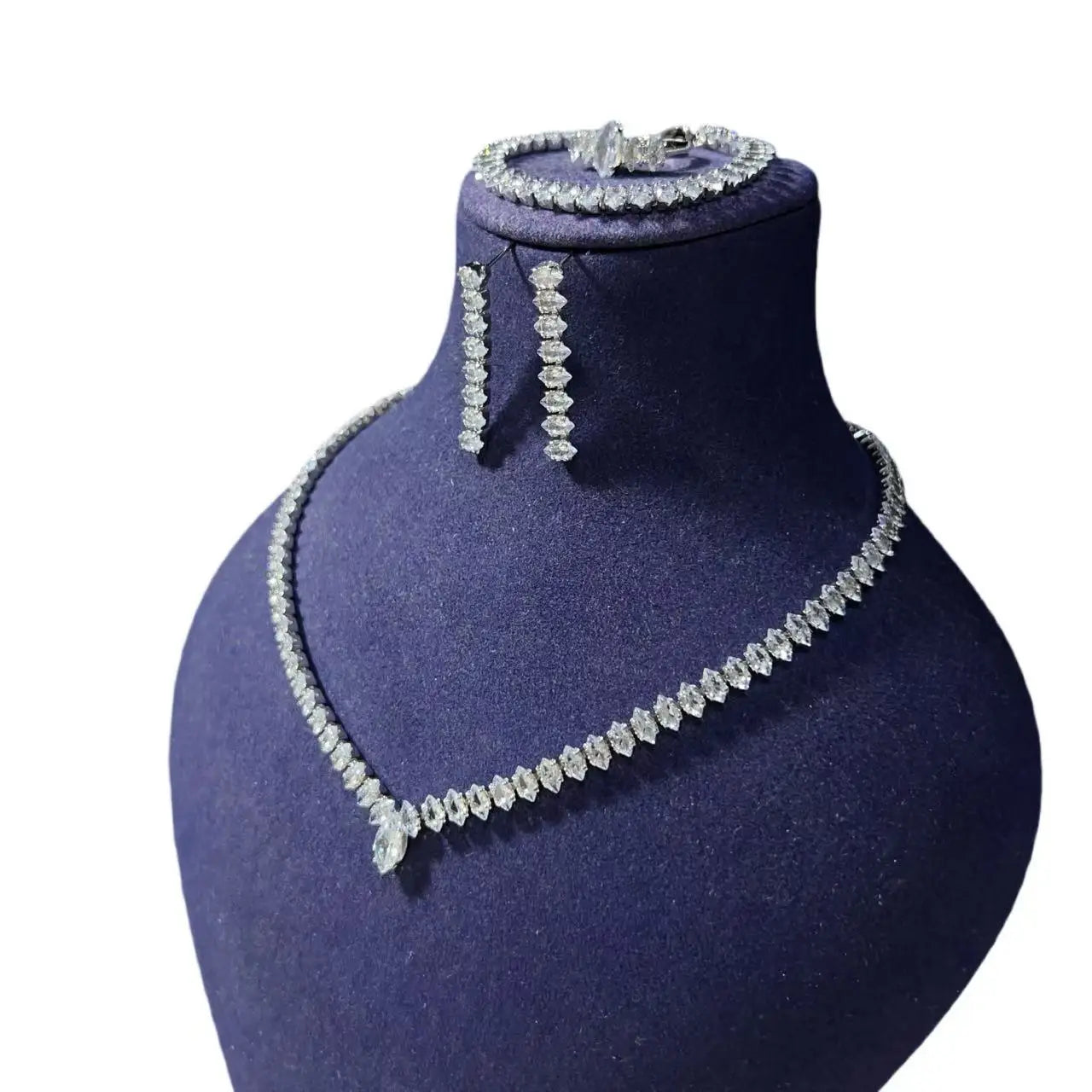 Fashion Jewelry Earrings Necklace Set Combination Fashion Diamond Zircon Shining Bridal Jewelry Set Wedding Accessories