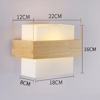 Modern Wood Lamp Led Wall Lamps Glass Light Mirror Washer Sconces Wall Light Fixtures Dressing  Living Room Dining Room Bedroom