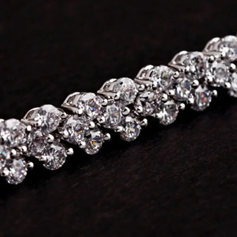 Elegant Bracelets for Women Chain Cubic Zircon Rhinestone Shiny Inlaid Bangle Bracelet Gifts Acier Inoxydable браслеты наруку