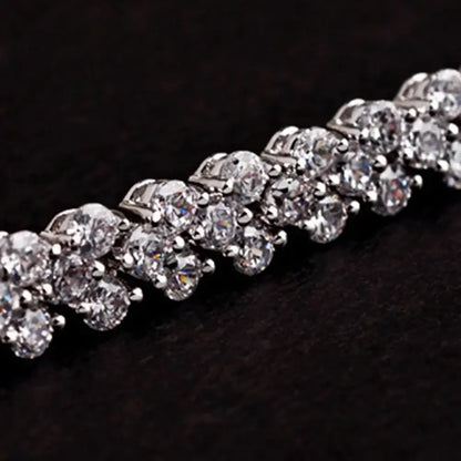 Elegant Bracelets for Women Chain Cubic Zircon Rhinestone Shiny Inlaid Bangle Bracelet Gifts Acier Inoxydable браслеты наруку