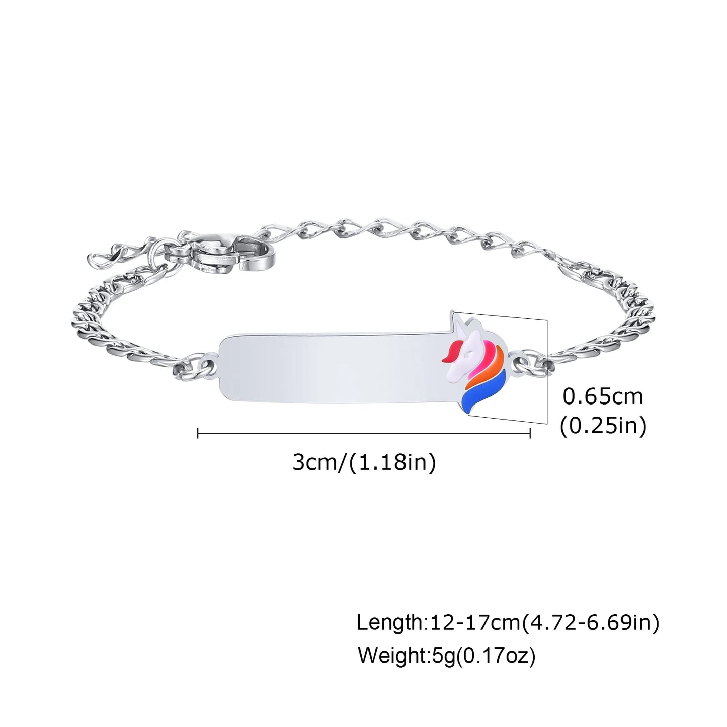 Vnox Personalized Baby Names Bracelets,Custom Baptism Gift, Anti Allergy Stainless Steel Chain Bracelets, Gifts to Newborns