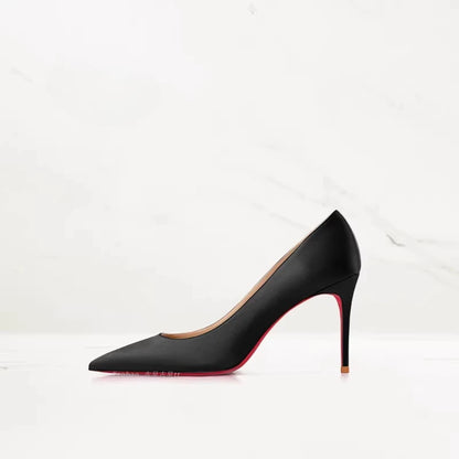 2025 Winter New High-heeled Shoes for Women, Green, Real Silk Satin, Thin Heel, Pointed Toe,Elegant,12cm,Single Shoes for Ladies