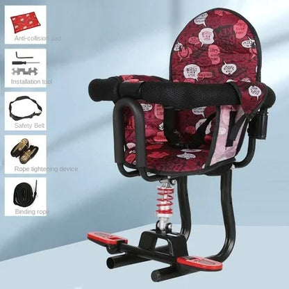 Electric vehicle front child seat electric scooter baby safety seat/electric motorcycle shock absorber stool motorcycle seat