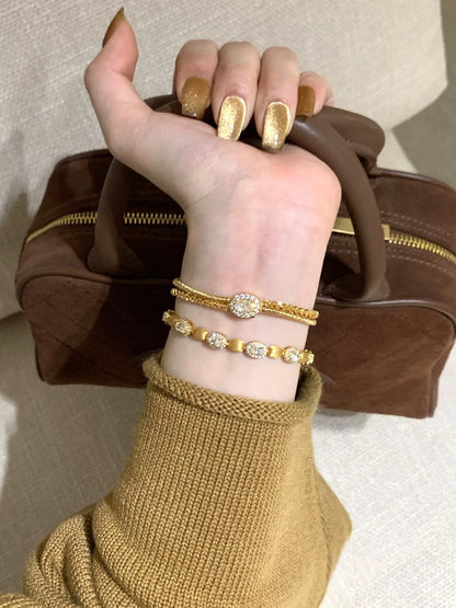 Classic matte shiny wire winding bracelet for women Light luxury and fashion silver 925 double-layer soft bangles fine jewelry