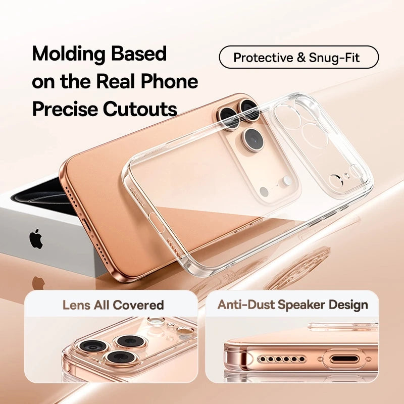 Baseus Clear TPU Case for iPhone 17 16 15 14 13 12 11 Pro Max Plus Air Soft Transparent Phone Cover Soft Thin Protective Case