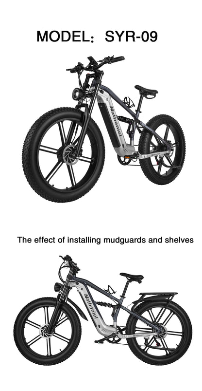 Nathaniel SYR09 adult electric bike, Dual motor 2000W,26*4.0Fat tires,48V20Ah,55KM/H, All terrain off-road E-bike