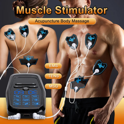 Electric 9 Modes Digital Therapy Muscle Stimulator Physiotherapy Microcurrent Tens electrostimulator EMS Pulse Body Massager
