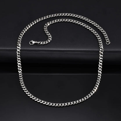 Vintage Chain Necklace for Men Boys,3/5/7mm Retro Grey Stainless Steel Collars,Rock Punk Antique Jewelry Gifts