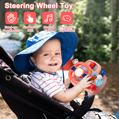 Baby Simulation Driving Car Cartoon Electric Steering Wheel with Music and Lighting Toys Early Educational Toys for Kids Gifts