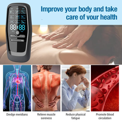 Electric 9 Modes Digital Therapy Muscle Stimulator Physiotherapy Microcurrent Tens electrostimulator EMS Pulse Body Massager