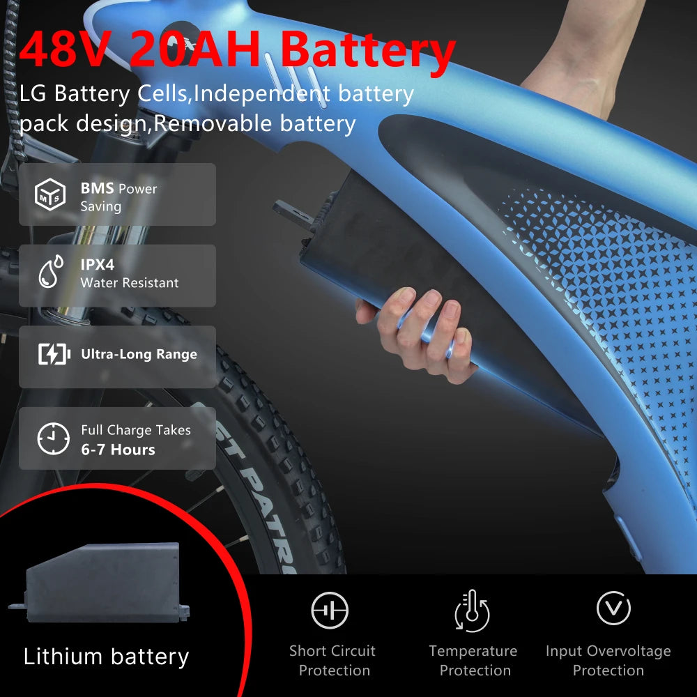 HX Q5 e bike Adults electric bike 48V 20AH 27.5 Inch  Electric bicycle City Electric bike E Bikes Mountain ebike