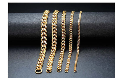 Vnox Mens Simple 3-11mm Stainless Steel Curb Cuban Link Chain Bracelets for Women Unisex Wrist Jewelry Gifts