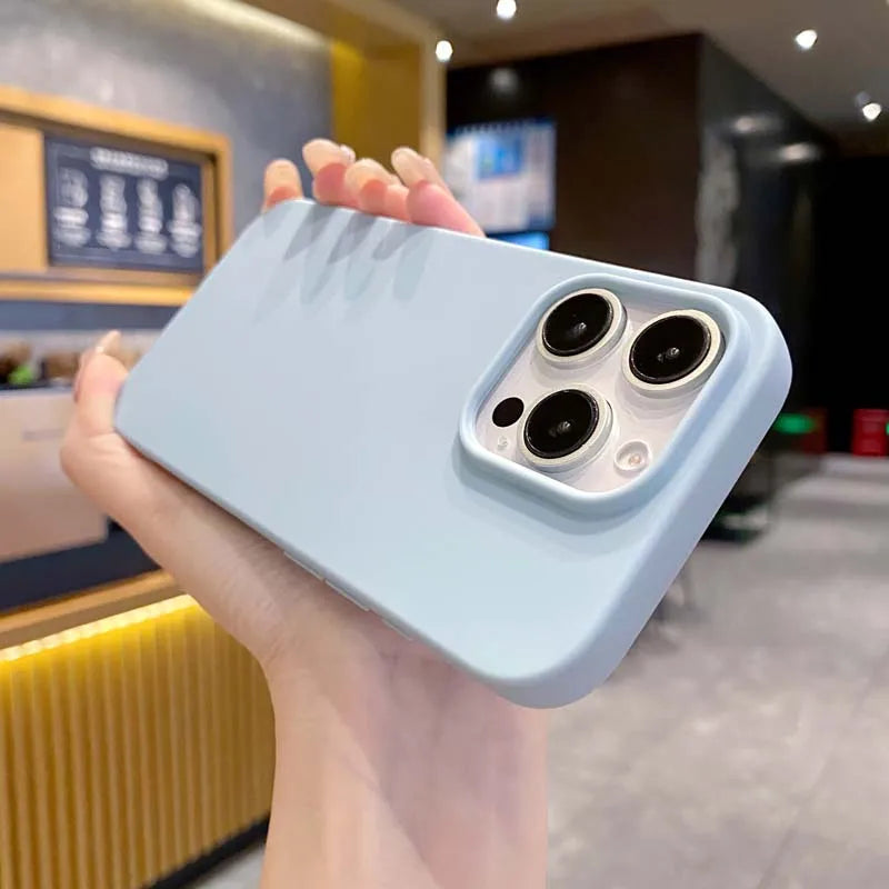 New Solid Color Phone Case for IPhone 16 15 14 13 12 11 Pro Max 16Pro Soft Silicone Shockproof Protective Accessories Cover