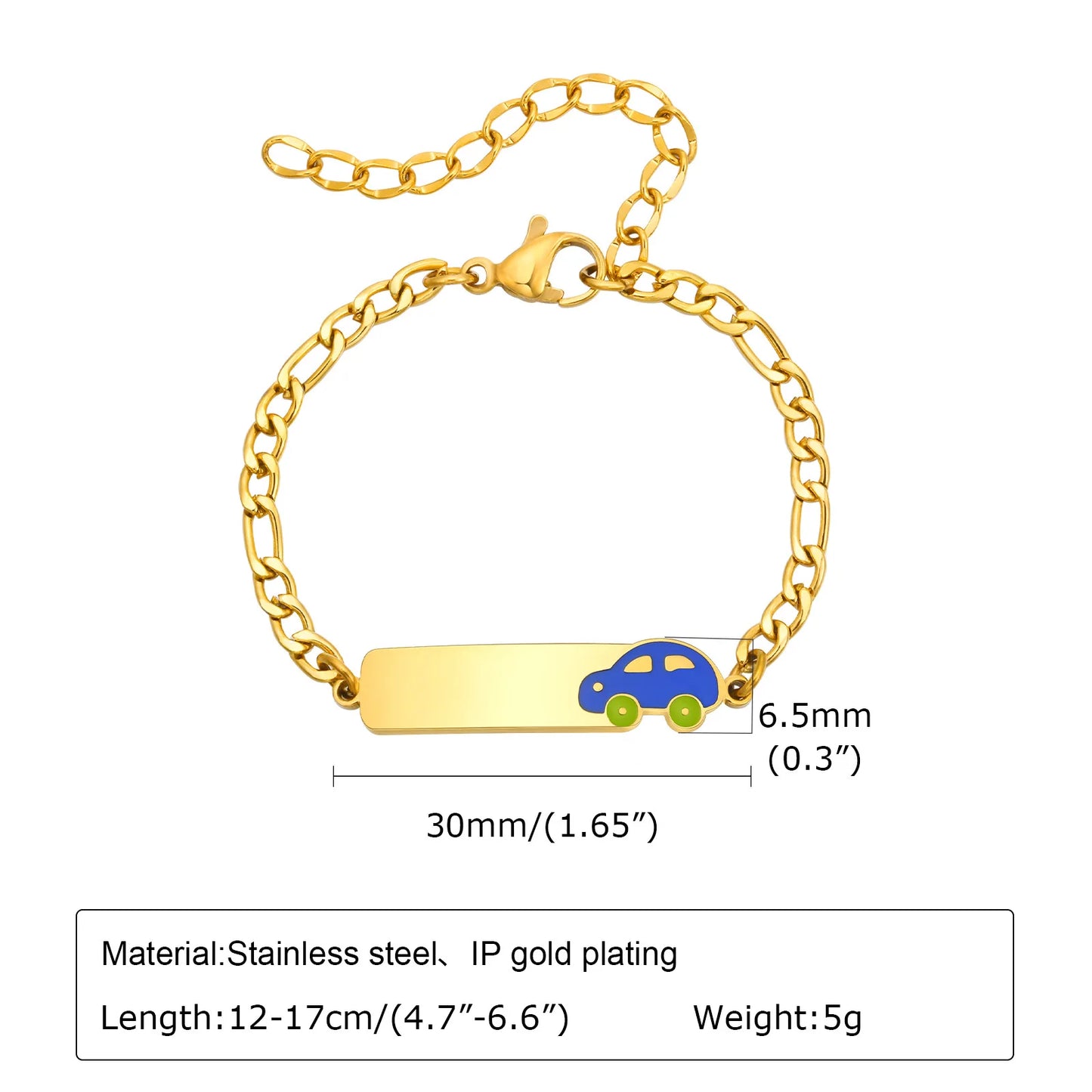 Vnox Personalized Baby Names Bracelets,Custom Baptism Gift, Anti Allergy Stainless Steel Chain Bracelets, Gifts to Newborns