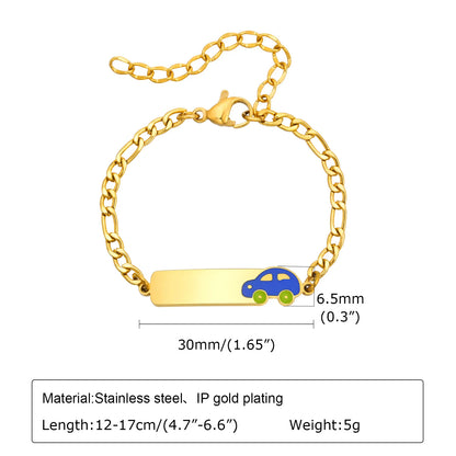 Vnox Personalized Baby Names Bracelets,Custom Baptism Gift, Anti Allergy Stainless Steel Chain Bracelets, Gifts to Newborns