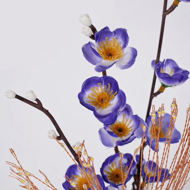 LED Flower and Bird Potted Lamp, Artificial Flower Table Lights, for Camping Gift Living Room Bedroom Mother Home Decor Lamp