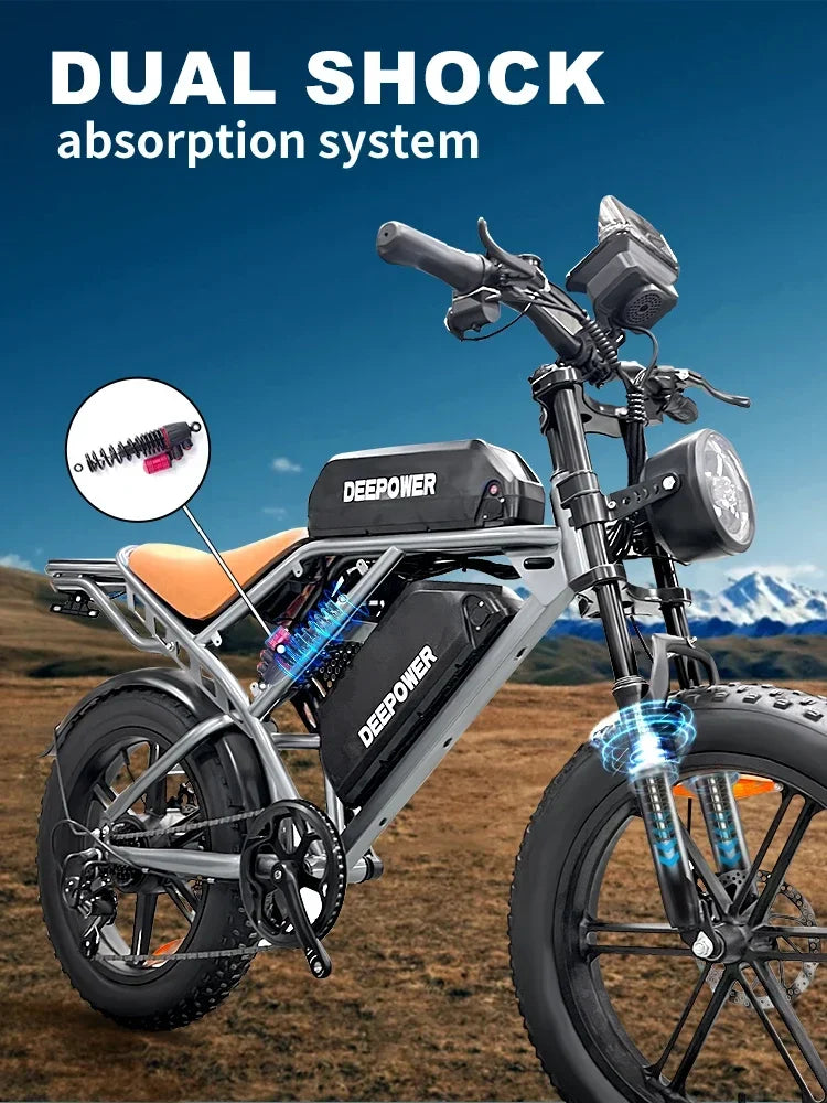 Electric BicycleS8 3500W Powerful motor 48V60AH lithium battery Mountain adult Electric Bike Disc Brakes 20 Inch Fat Tire E-bike