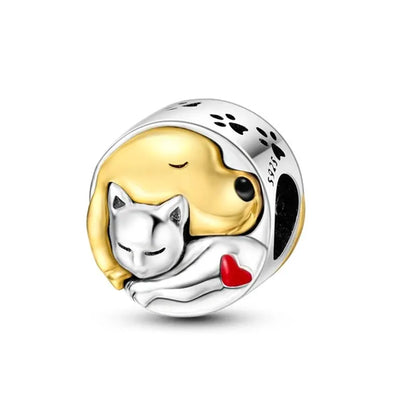 New 925 Sterling Silver Black Cat Charms Beads Fit Pandora 925