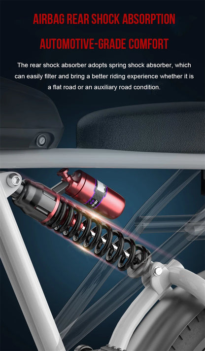 Electric Retro Motorcycle with Soft Tail, High Power Motor, Off-Road Motorbike, Off-road Bicycle, 20 Super Ebike, 48V, 1500W