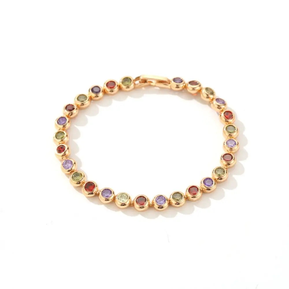 Jewelry Shiny Zirconia Bracelet Handmade Ornaments Luxury Gold Color Bangle Unique High-end Round Shape Cuff Bracelet