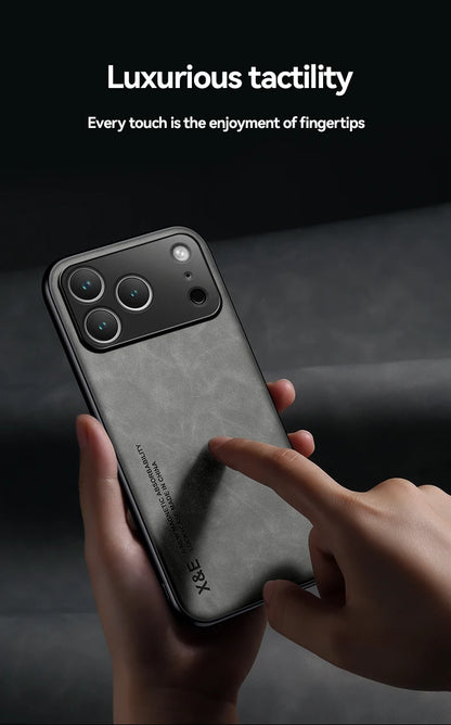 Fashion Leather Funda for iPhone 17 Pro Max 17 Air Case Ultra Thin Car Magnetic Protection Phone Cover Capa