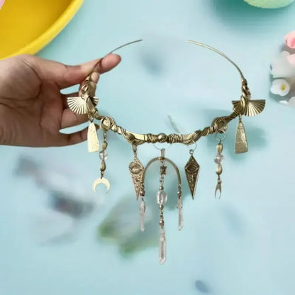 Glamorous Choker with Vintage Appeal; Red Crystal Moon Geometric Pendant Design; Women's Daily, Prom, Date Night Jewellery.