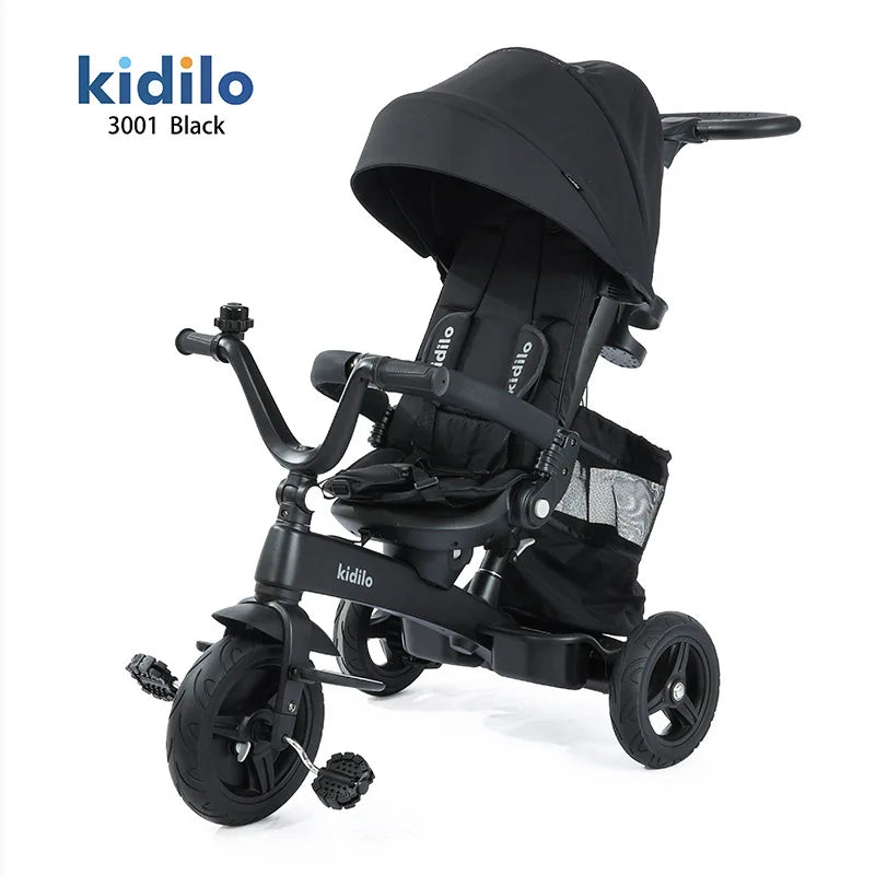 Children's tricycle, lightweight and foldable, baby can push and ride the bicycle, 3-6 years old baby stroller, luxurious