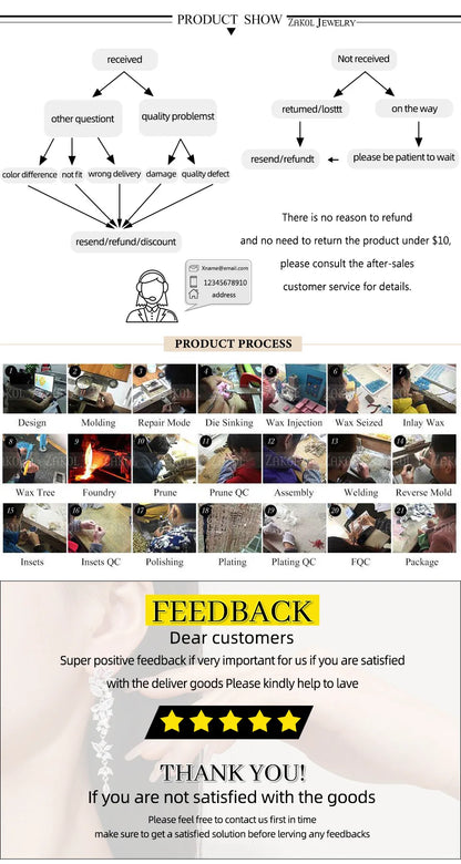 Elegant Bridal Wedding Jewelry Sets Female Round Clear Crystal Zirconia Pendant Necklace Earrings Party Jewellery for Women