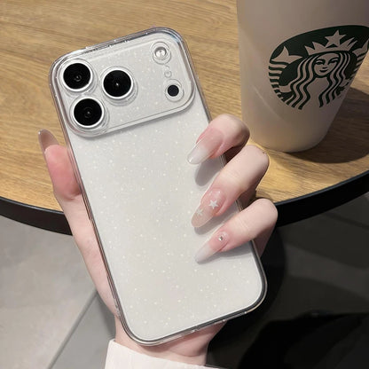 Case for iPhone 17 Pro Max 17Air Case Cute Clear Glitter With Design Girly Shockproof Protective Cover Slim TPU Back Cover Funda