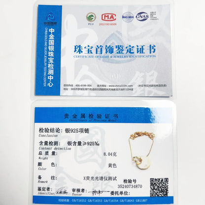 Necklace and Earring Jewelry Set Round Ornament Brand New 925 Sterling Silver Together Forever Trendy Gift For Women