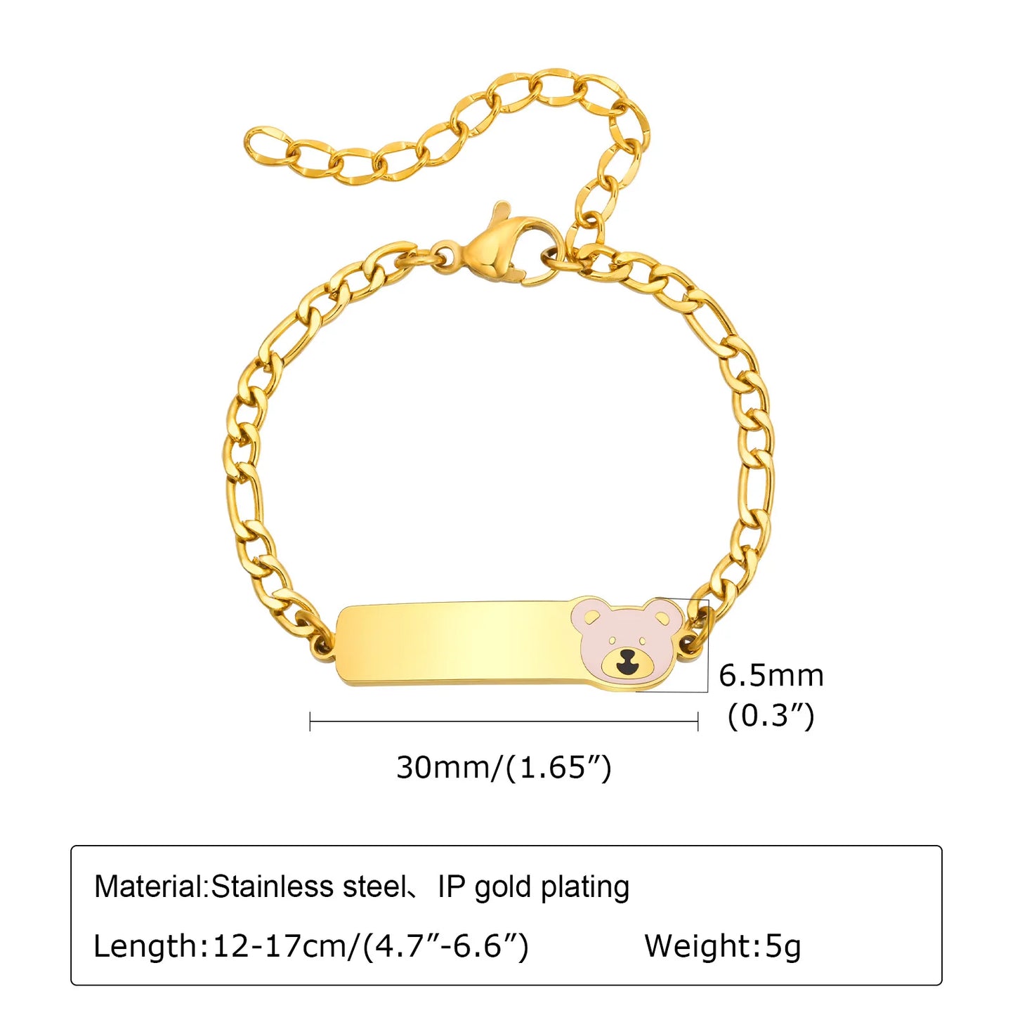 Vnox Personalized Baby Names Bracelets,Custom Baptism Gift, Anti Allergy Stainless Steel Chain Bracelets, Gifts to Newborns