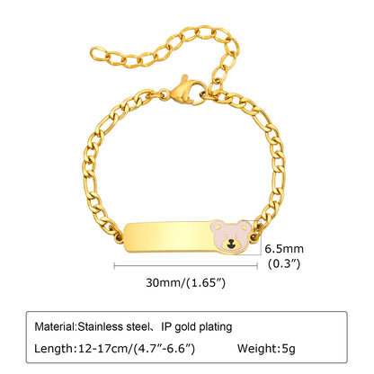 Vnox Personalized Baby Names Bracelets,Custom Baptism Gift, Anti Allergy Stainless Steel Chain Bracelets, Gifts to Newborns