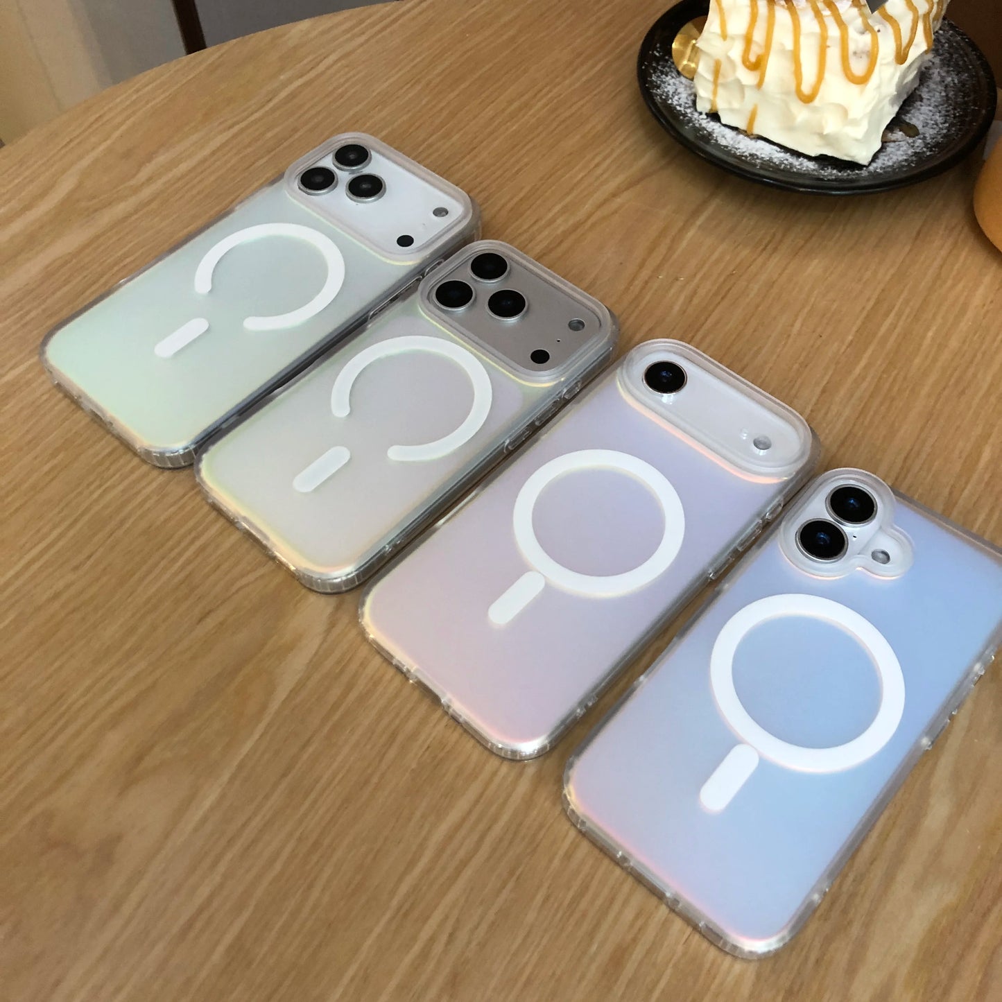 NEW For Iphone 17 Pro Max Laser Color-Changing Matte Phone Case 17Pro Magnetic Cover 17Air Gradient Colors cases Sun Set Sky