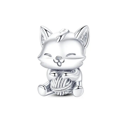 New 925 Sterling Silver Black Cat Charms Beads Fit Pandora 925