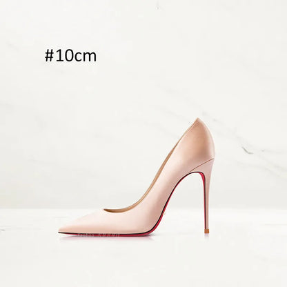 2025 Winter New High-heeled Shoes for Women, Green, Real Silk Satin, Thin Heel, Pointed Toe,Elegant,12cm,Single Shoes for Ladies