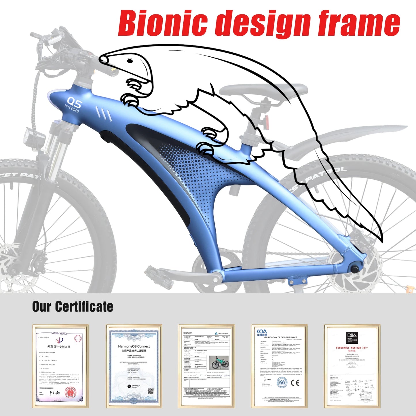 HX Q5 2000W Ebike Adult Electric Mountain Bicycle 27.5*2.25 Inch Electric Bike 57km/h Removable Battery Moped E Bikes Road Bike