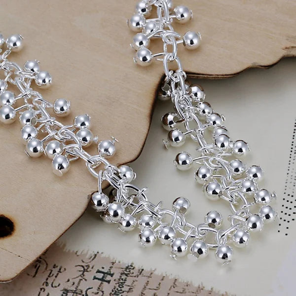 Silver Color Bracelets Charms Bead Chain Fashion Cute Nice Women Grapes Bracelet Wedding Jewelry Free Shipping