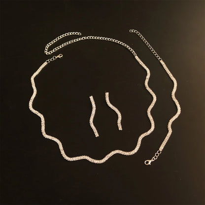 Luxury Wedding Jewelry Set: Necklace, Bracelet and Earring Set, Exquisite Crystal Jewelry, Women's Wedding Party Costumes