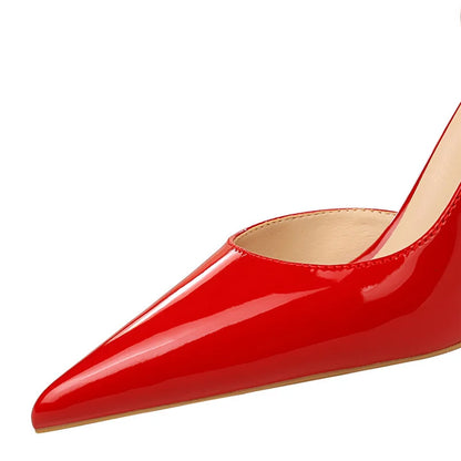 Women 7.5cm 10.5cm High Heels Yellow Pumps Office Stiletto Wedding Bridal Scarpins Short Heels Lady Hollow Party Shoes