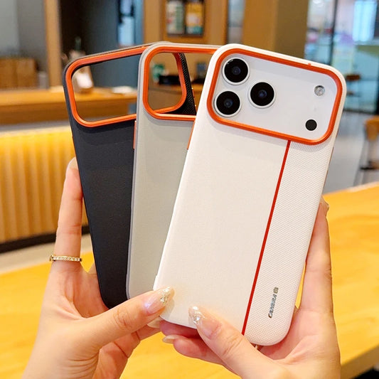 For iPhone 17 Pro Max 17 Air Case Luxury PU Leather Colored Splicing Ultra-thin Protective Cover for iPhone17