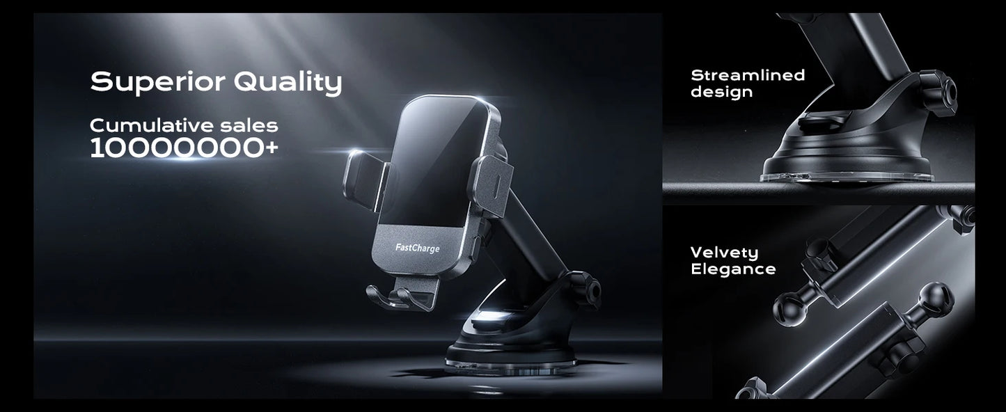Wireless Car Charger, 2025 Upgrade 15W Fast Charging Auto Clamping Car Phone Holder Charger, Phone Holders for car Mount