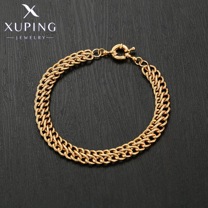 Xuping Jewelry Bracelet and Necklace Set Charm Jewellery Set Gold Color Plated for Women Wedding Gifts X000787949