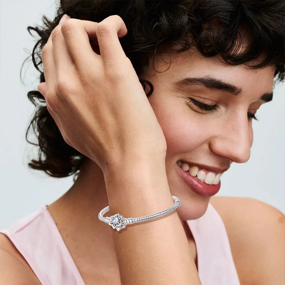 2025 New Bracelet 925 Silver Buddha Platform Lotus Seat Bracelet For Original Charms Beads Jewelry Women DIY Jewelry Making Gift