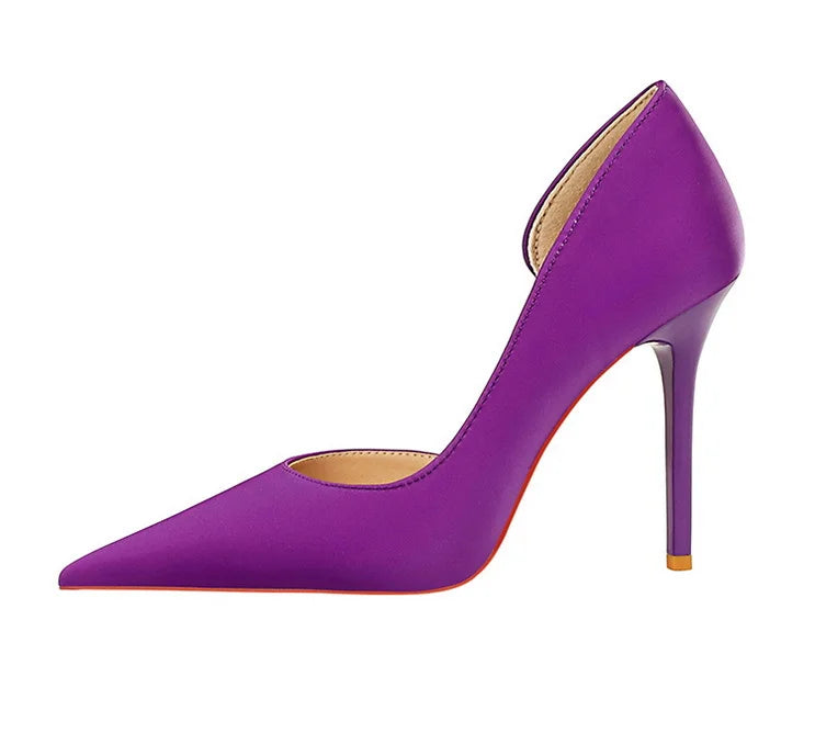 626-1 Fashionable Simple Slim Fit Ultra High Heel Shallow Pocket Single Shoe Women High Heel Korean Style