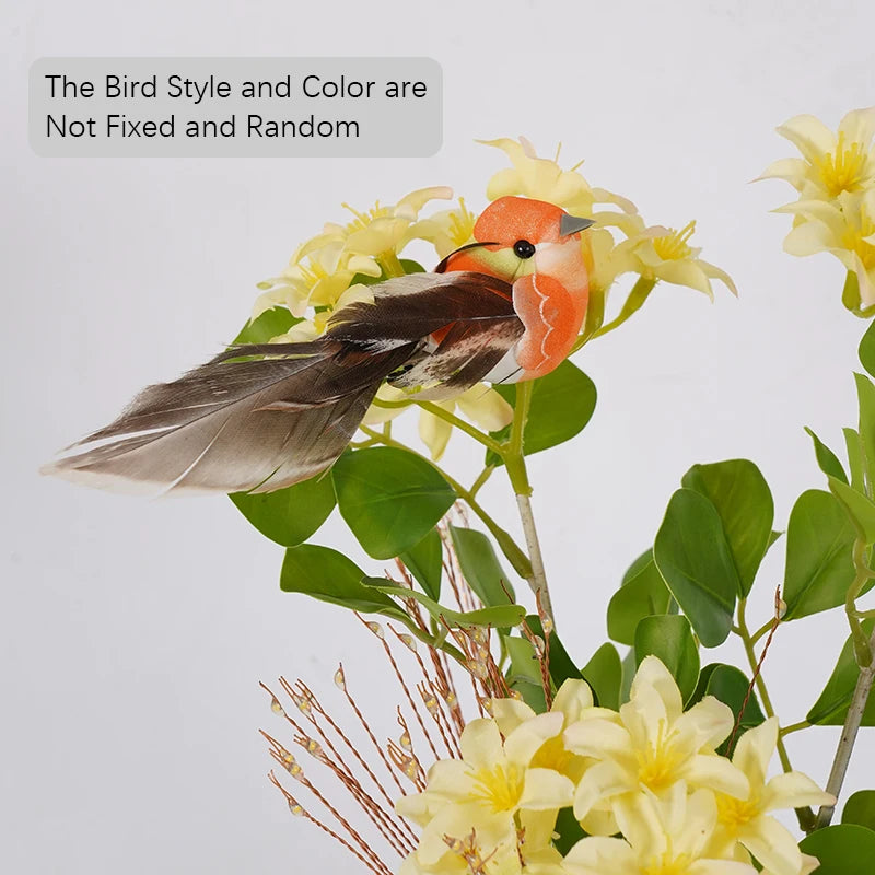 LED Flower and Bird Potted Lamp, Artificial Flower Table Lights, for Camping Gift Living Room Bedroom Mother Home Decor Lamp