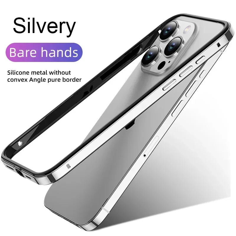 Hybrid Silicone Frame Aluminum Metal Phone Cases For iPhone 17 16 15 Pro Max 14 13 12 Better Heat Bumper