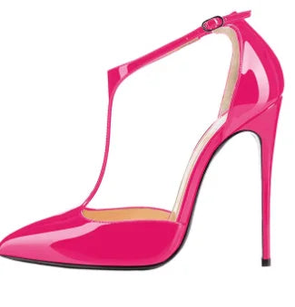 New T-shaped hollow high heels with toe caps, sandals with thin heels and pointed hollow out shallow mouth single shoes