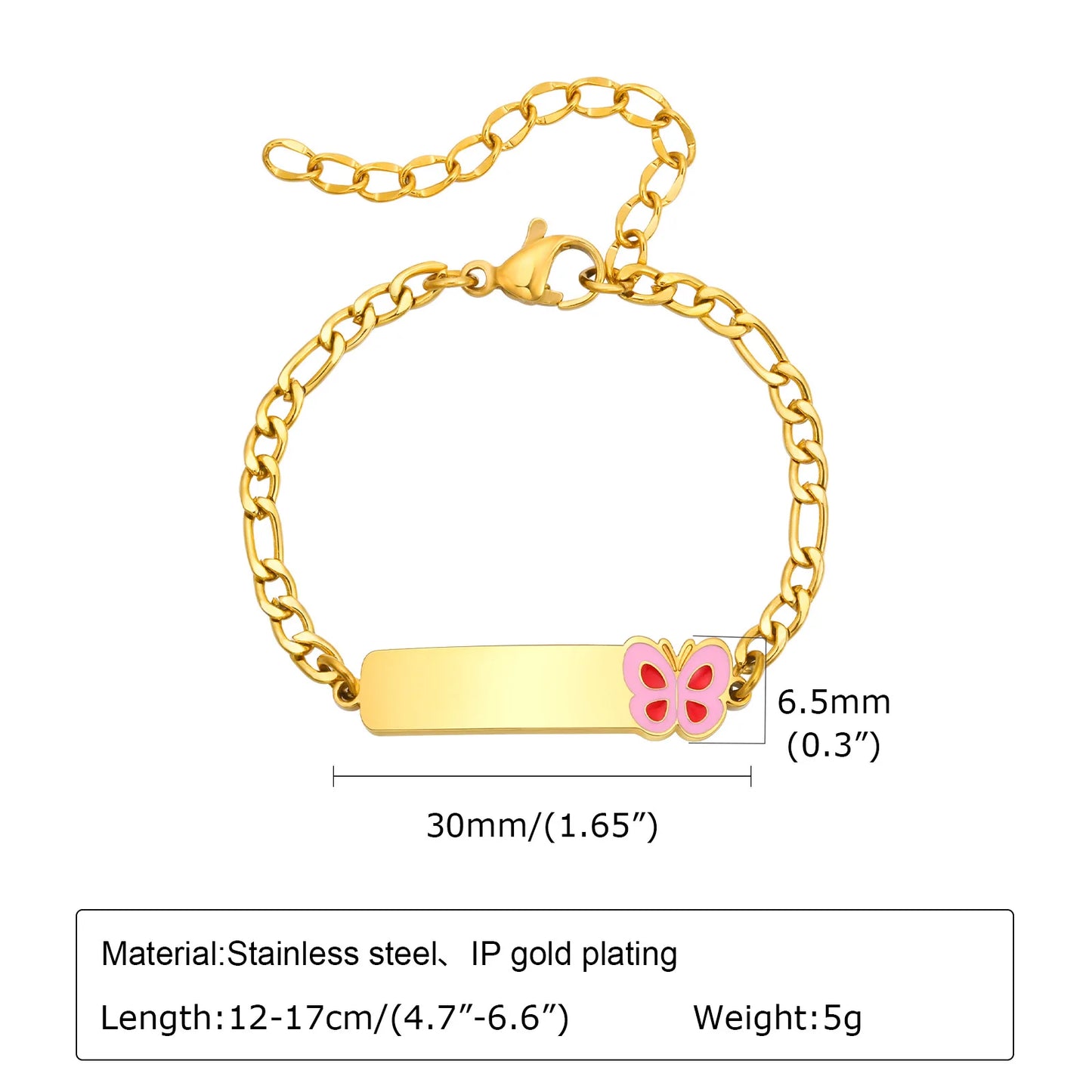 Vnox Personalized Baby Names Bracelets,Custom Baptism Gift, Anti Allergy Stainless Steel Chain Bracelets, Gifts to Newborns