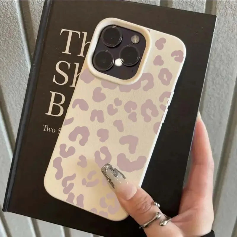 Phone Case For iPhone 16e 16 15 14 13 12 11 Pro Max 16 Plus XS Max X XR Minimalist Leopard Print Lichee Patterns Soft tpu Cover